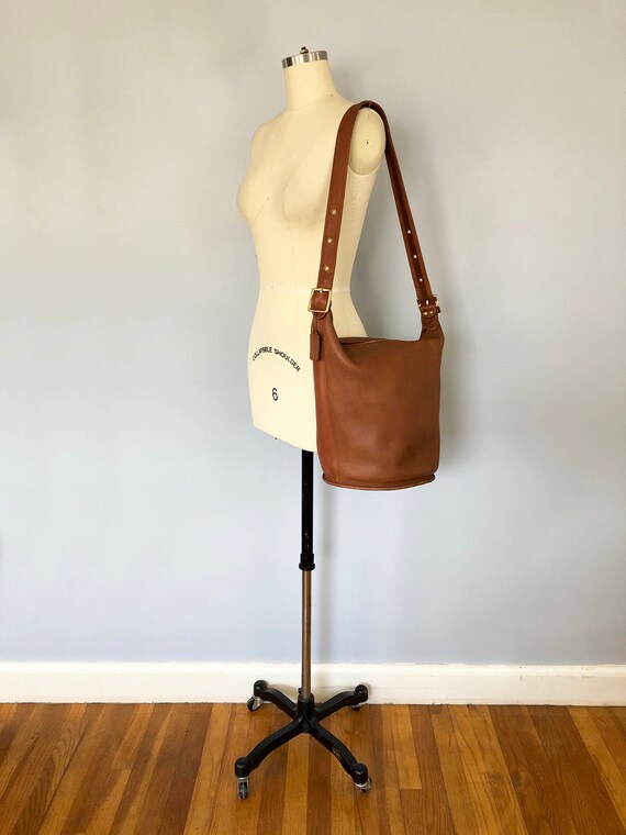 Vintage Coach XL Duffle Bag British Tan Leather / Coach Sack Feed 
