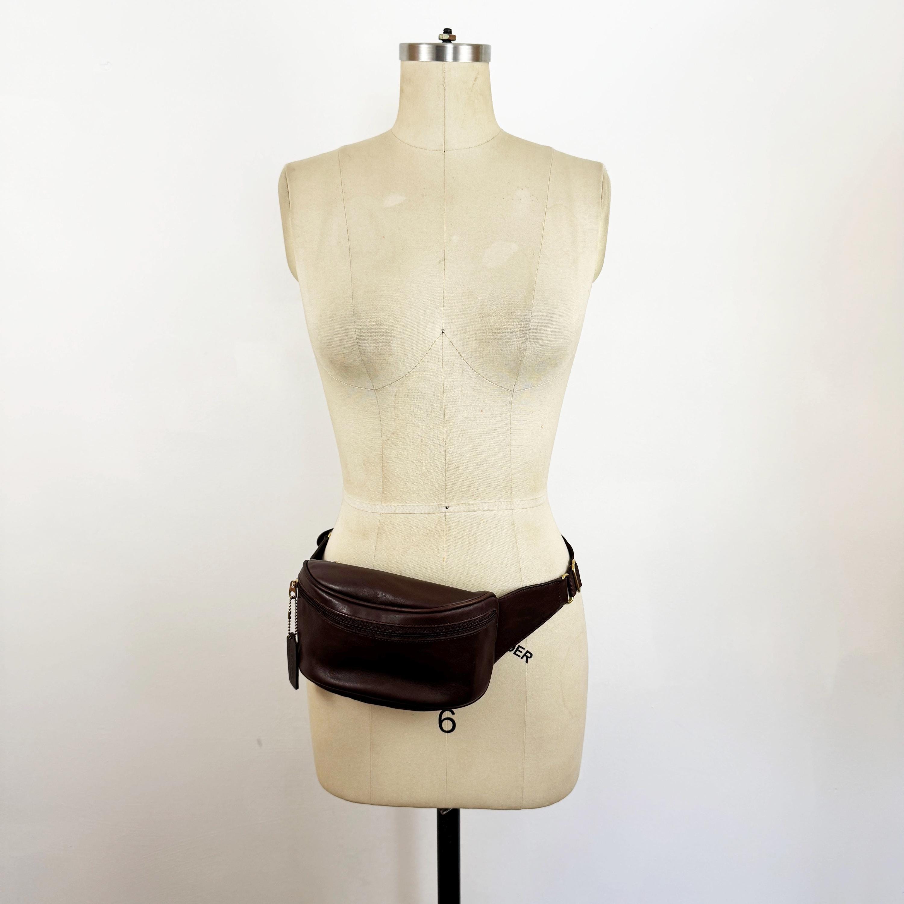 1990s Coach Canteen Fanny Pack Mahogany Brown Leather Coach