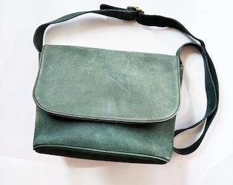 Vintage Coach Sonoma Small Zip Bag 4918 Green Leather Made in USA 