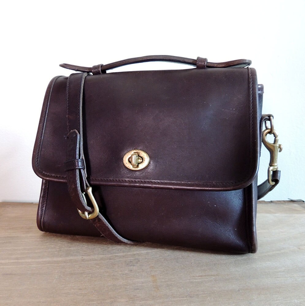 Vintage Burgundy Leather Coach Shoulder Court Bag 9870 - Etsy