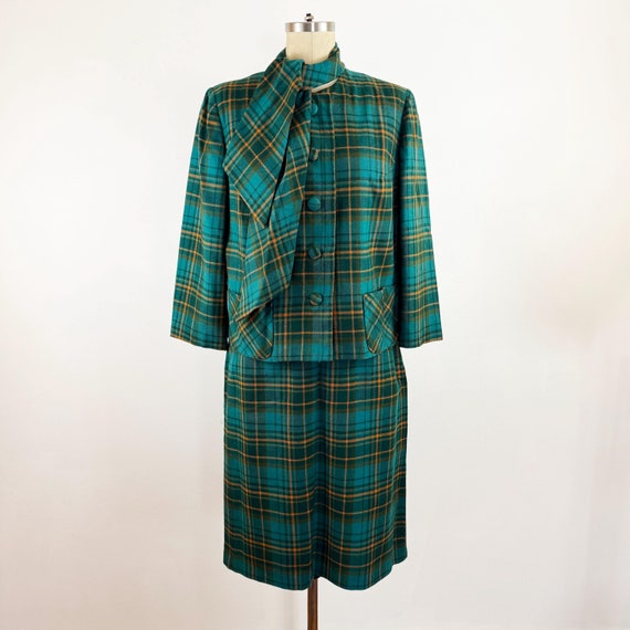 1970s Tartan Wool Skirt Suit: Vintage Highland Queen Plaid Set