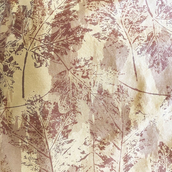 1960s Vera Neumann Maple Leaf Tan Cotton Autumn B… - image 7