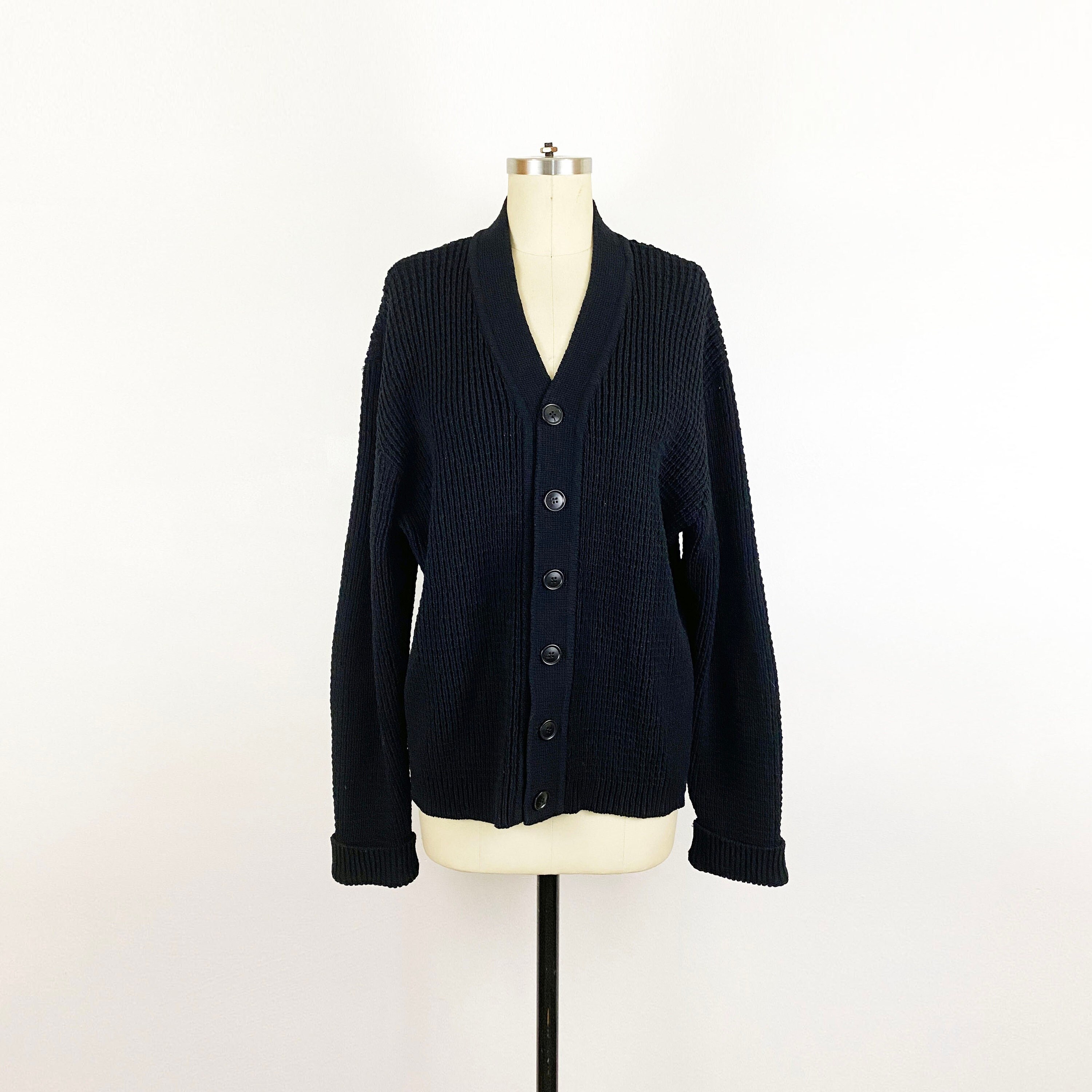 dad rib cotton blend cardigan