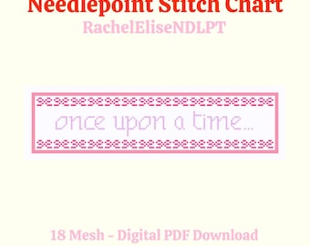 Once Upon a Time... Bow Needlepoint Bookmark Chart PDF