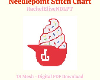Philadelphia Phillies Ice Cream Helmet Bowl Needlepoint Chart PDF