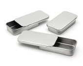 MagnaKoys Small Metal Slide Top Tin Containers for Crafts, Geocache, Storage, Survival Kit, Lip Gloss, Favors and More