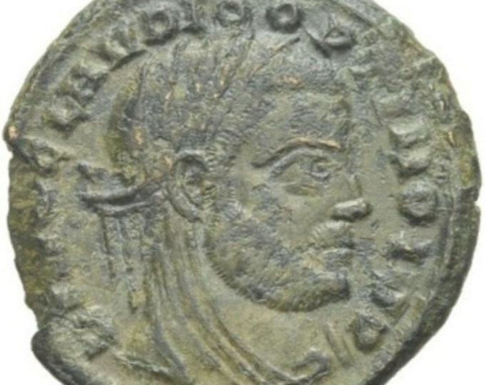 Vintage Ancient Roman Bronze Coin Siscia Claudius Gothicus veil Sella curulis Scepter i1510