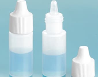 MagnaKoys® Natuurlijke 2 Dram LDPE Plastic Dropper Flessen met Streaming Dropper Plugs & White Caps