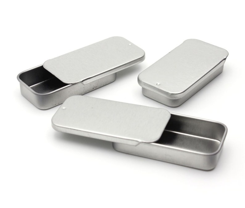 Magnakoys® Small Metal Slide Top Tin Containers for Crafts Etsy