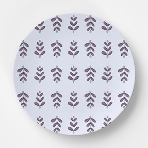 Purple Block Print Dinner Plate / Plate Bowl Set / Kids Polymer Tabletop Dinnerware / Melamine and BPA Free