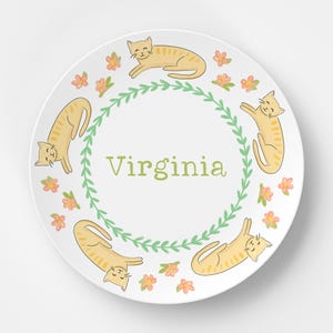 Custom Personalized Kittens Kids Plate / Plate Bowl Set / Kids Polymer Tabletop Dinnerware / Melamine and BPA Free