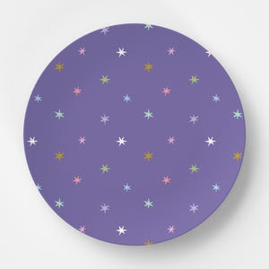 Lila Sterne Speiseteller / Teller Schüssel Set / Kinder Polymer Tischplatte Geschirr / Melamin- und BPA-frei
