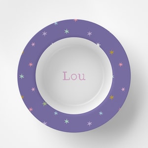 Custom Personalized Stars Kids Bowl / Plate Bowl Set / Kids Polymer Tabletop Dinnerware / Melamine and BPA Free