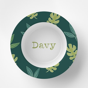 Custom Personalized Jungle Kids Bowl / Plate Bowl Set / Kids Polymer Tabletop Dinnerware / Melamine and BPA Free