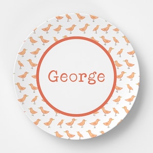 Custom Personalized Bird Kids Plate / Plate Bowl Set / Kids Polymer Tabletop Dinnerware / Melamine and BPA Free