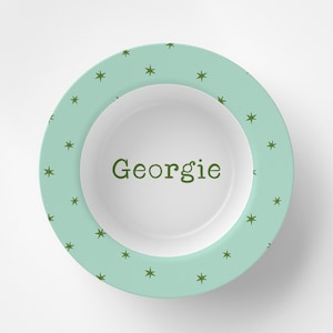 Custom Personalized Stars Kids Bowl / Plate Bowl Set / Kids Polymer Tabletop Dinnerware / Melamine and BPA Free