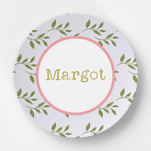Custom Personalized Leaf Kids Plate / Plate Bowl Set / Kids Polymer Tabletop Dinnerware / Melamine and BPA Free