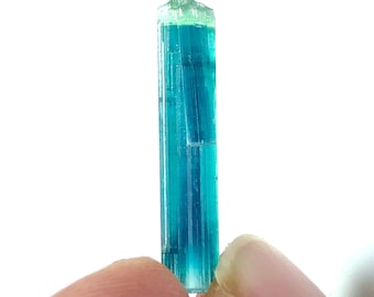 Beautiful Naturel Top Quality DT greencap indicolite  color tourmaline crystal from afg