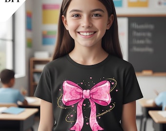 Lazo rosa coqueto PNG / Cinta de acuarela, diseño femenino (Descarga digital)