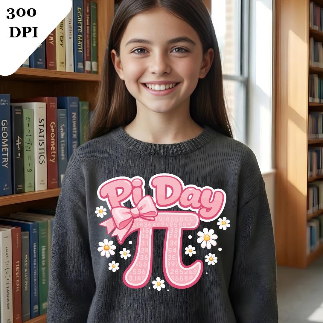 Pink Pi Day Coquette PNG, Cute Math Girl Design, 3.14 Day Png, Teacher ...