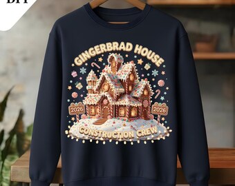 Equipo de construcción de casas de jengibre PNG / Horneado navideño divertido (Descarga digital)