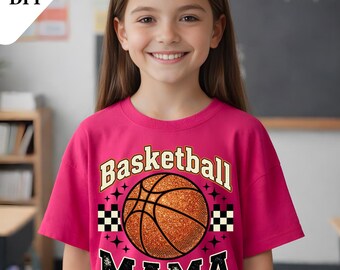 PNG de Glitter Basketball Mama, Diseño de camiseta Sparkle Sports Mom (Producto digital)