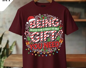 Gráfico familiar divertido en formato PNG, diseño para camisetas navideñas (descarga digital)