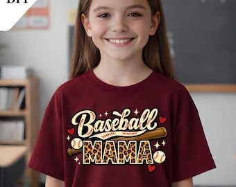 Imagen PNG de una mamá beisbolera, diseño de camiseta para el día del partido de una mamá deportista (producto digital)