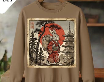 Conejo de anime vintage PNG / Diseño de arte japonés Sakura (Producto digital)