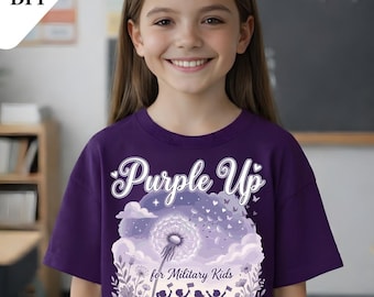 Diseño de camiseta "Purple Up for Military Kids" (Producto digital)