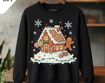 Casa de jengibre PNG: Gráfico de repostería navideña (Descarga digital)