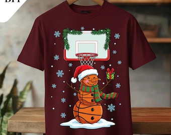 Diseño PNG de muñeco de nieve de baloncesto, sublimación de deportes de invierno, editable (producto digital)