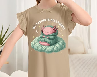 Camisa de dormir de ajolote PNG / Gráfico de cita para la hora de dormir (Descarga digital)