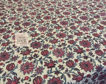 Vintage Kantha Quilt in White Floral Indian Kantha Quilt Hippie Bohemian Blanket Throw Bedspread Decorative Queen Size Quilt