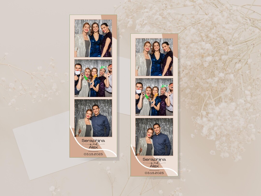 Editable Booth Design Boho Photo Booth Template 2x6, Editable Canva Design, Wedding Strip ...
