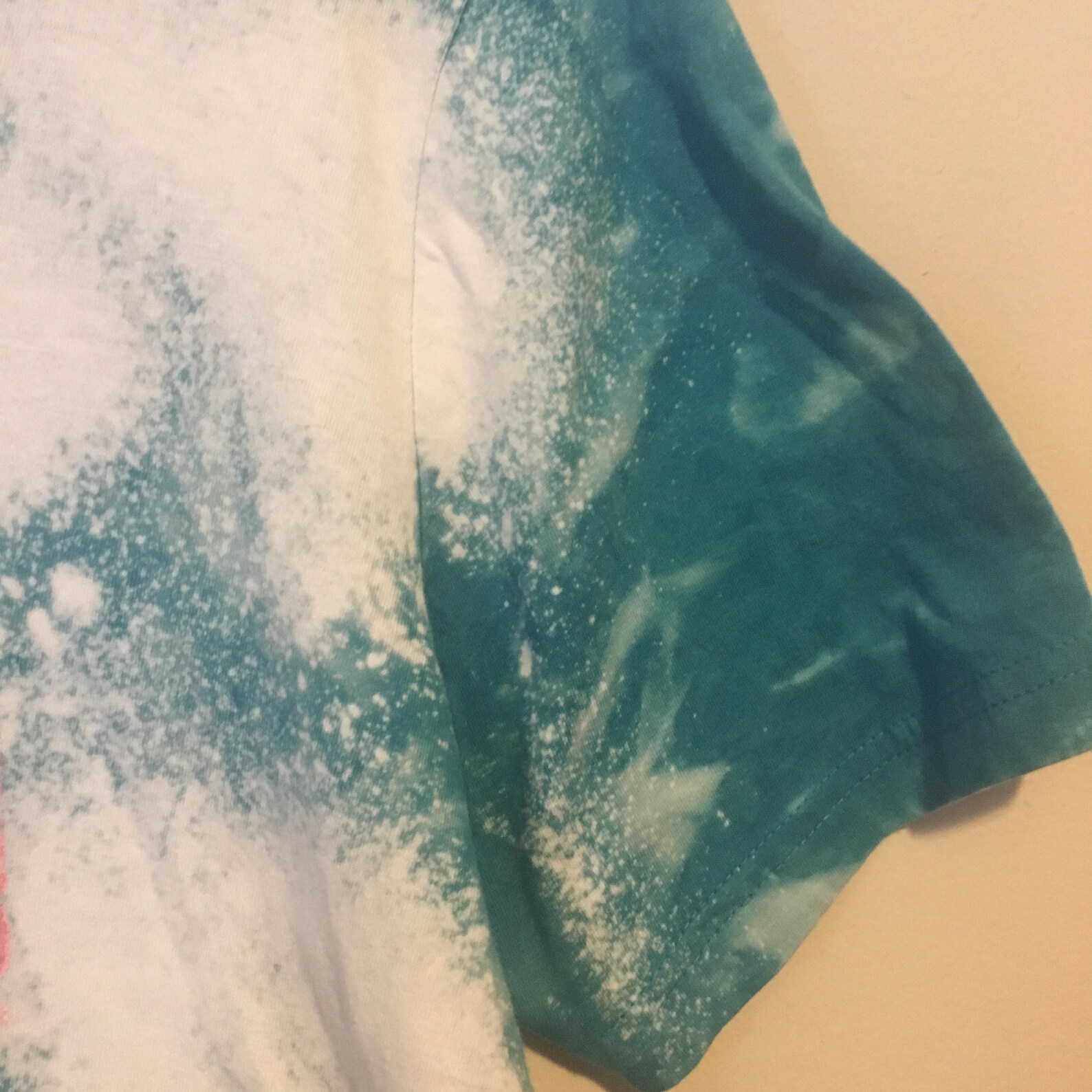 Blue Tshirt hand printed Acid Wash Upcycled Clothing Etsy