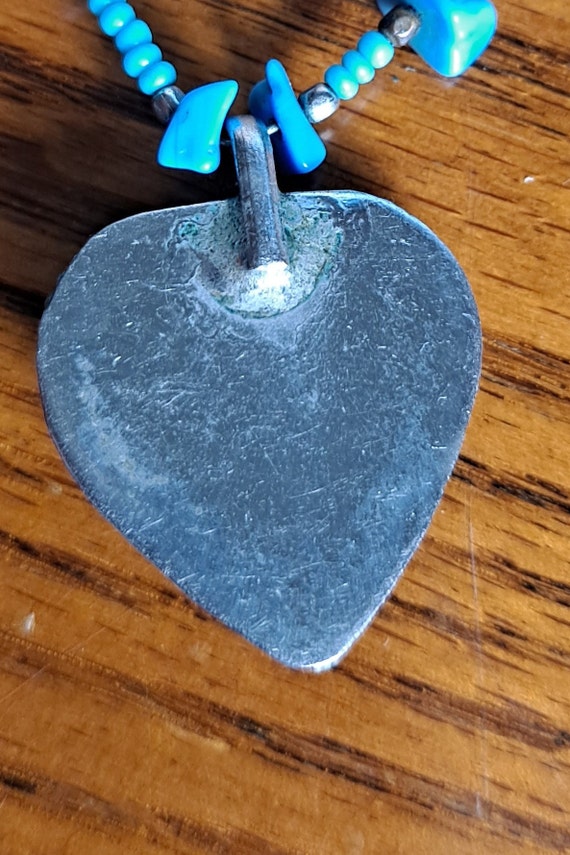 Turquoise and Silver Heart Necklace - image 8