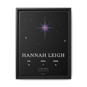 Carta astral personalizada • Regalo astrológico personalizado • Impresión de pared del zodíaco para ella • StarPrint™