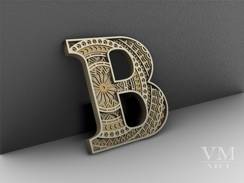 Layered Letter B, Layered Letters SVG, Multilayer Letters, Laser Cut ...