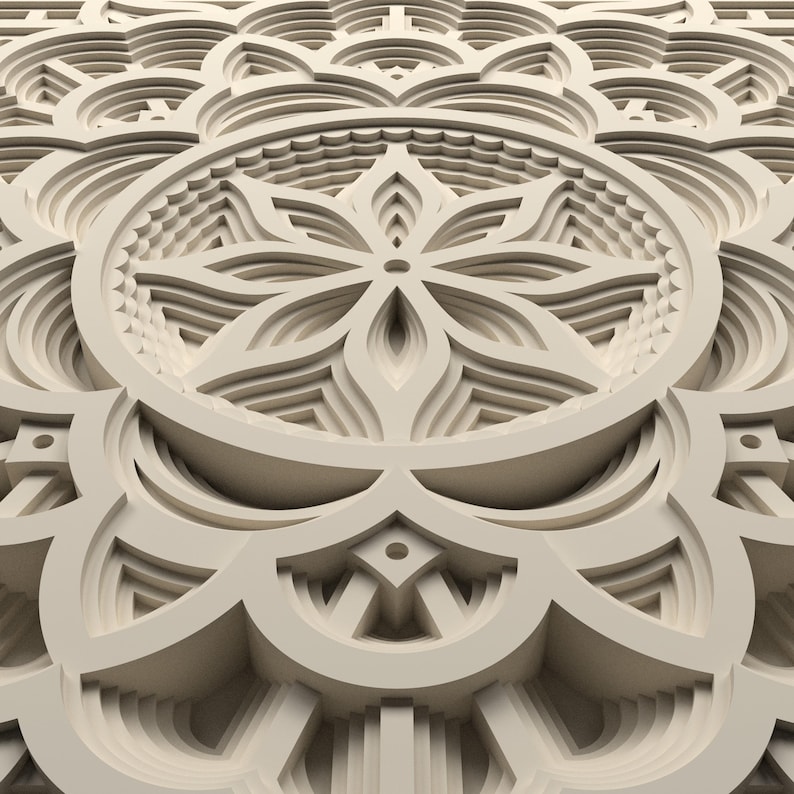 3D Mandala Wall Art Panel: CNC Router STL File (digital Download ...