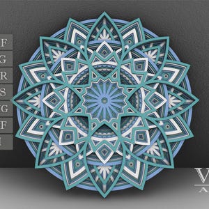3D Flower Mandala SVG DXF: Laser Cut File (Digital Download)
