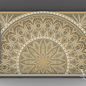 Layered Mandala SVG File, 3D Flower Mandala, Cut file, Laser cut file Mandala DXF file, Layered Mandala SVG for Cricut - M68