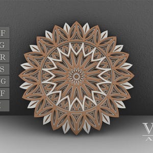 Layered Mandala SVG File, 3D Flower Mandala, Cut file, Laser cut file Mandala DXF file, Layered Mandala SVG for Cricut - M59