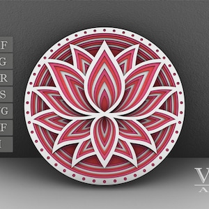 Layered Lotus Mandala SVG: Laser Cut File for Cricut