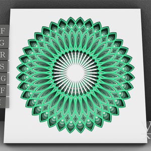Layered Mandala SVG File, 3D Flower Mandala, Cut file, Laser cut file Mandala DXF file, Layered Mandala SVG for Cricut - M49