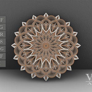 Layered Mandala SVG File, 3D Flower Mandala, Cut file, Laser cut file Mandala DXF file, Layered Mandala SVG for Cricut - M51