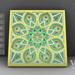 Layered Mandala SVG File, 3D Flower Mandala, Cut file, Laser cut file Mandala DXF file, Layered Mandala SVG for Cricut - M43