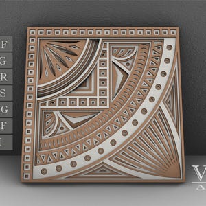 3D mandala SVG files for cricut, Mandala DXF Laser cut pattern, Glowforge 3D Mandala Svg, 3D Layer Mandala SVG, Mandala cut file dxf - M66