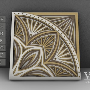 Laser Cut Multilayer Mandala SVG file, Multi-layer Mandala Svg Dxf, Floral Wall Panels, Layered Mandala SVG file for Cricut - M37