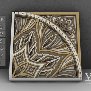 Layered Mandala SVG File, 3D Flower Mandala, Cut file, Laser cut file Mandala DXF file, Layered Mandala SVG for Cricut - M36